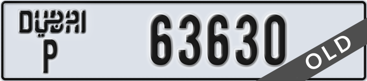 dubai License Plate Number 63630 Code P
