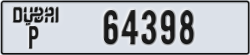 dubai - code - P - number -64398
