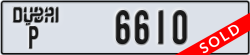dubai - code - P - number -6610