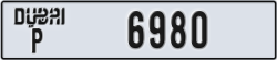 dubai - code - P - number -6901