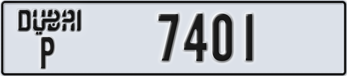 dubai License Plate Number 7401 Code P