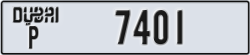 dubai - code - P - number -7401