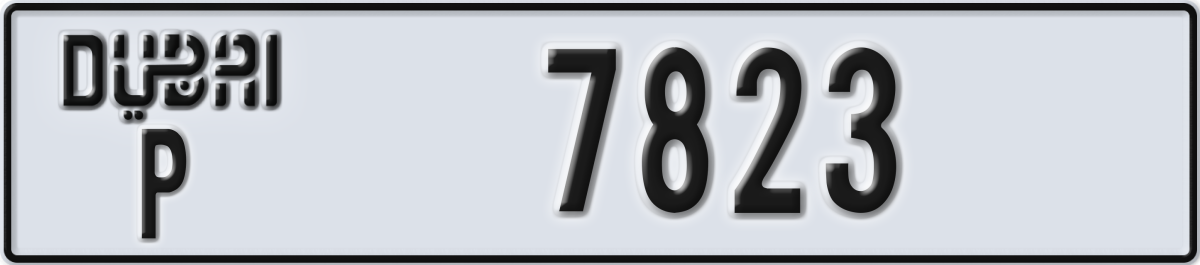 dubai License Plate Number 7823 Code P