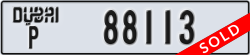 dubai - code - P - number -88113