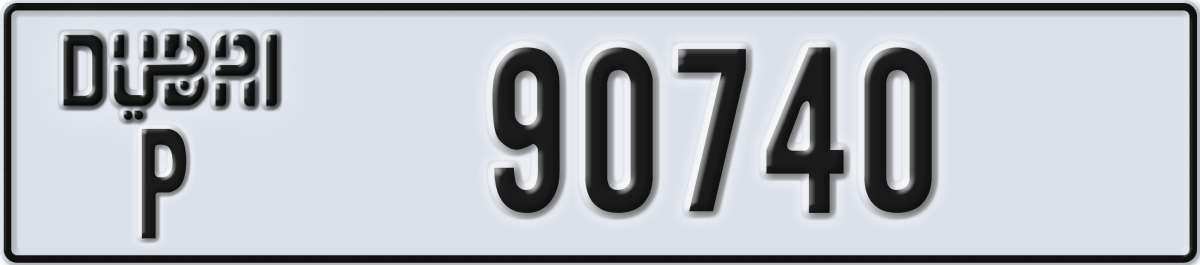 dubai License Plate Number 90740 Code P