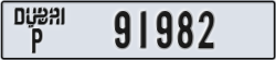 dubai - code - P - number -91982