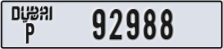 dubai - code - P - number -92988