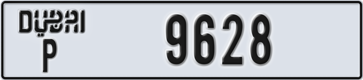 dubai License Plate Number 9628 Code P