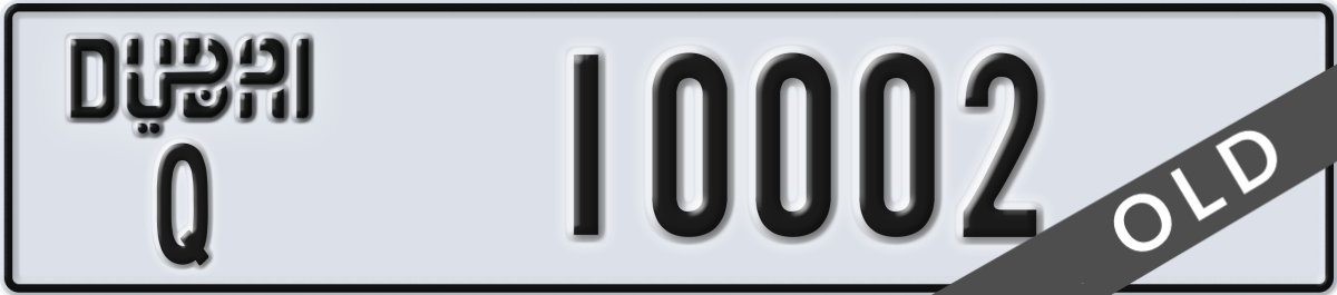dubai License Plate Number 10002 Code Q