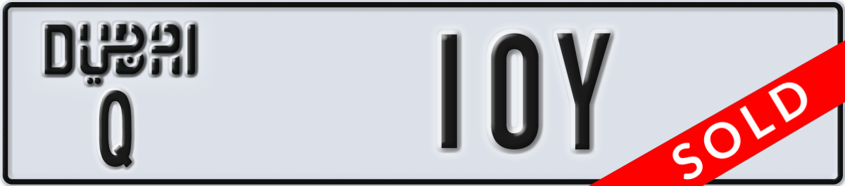 dubai License Plate Number 10Y Code Q