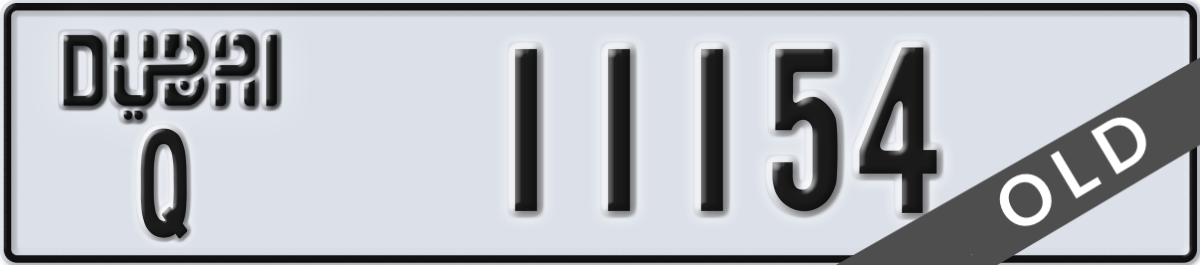 dubai License Plate Number 11154 Code Q