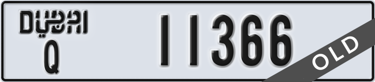 dubai License Plate Number 11366 Code Q