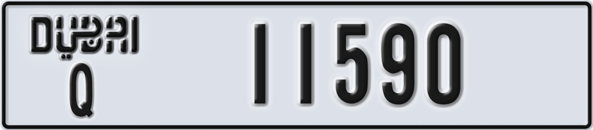 dubai License Plate Number 11590 Code Q