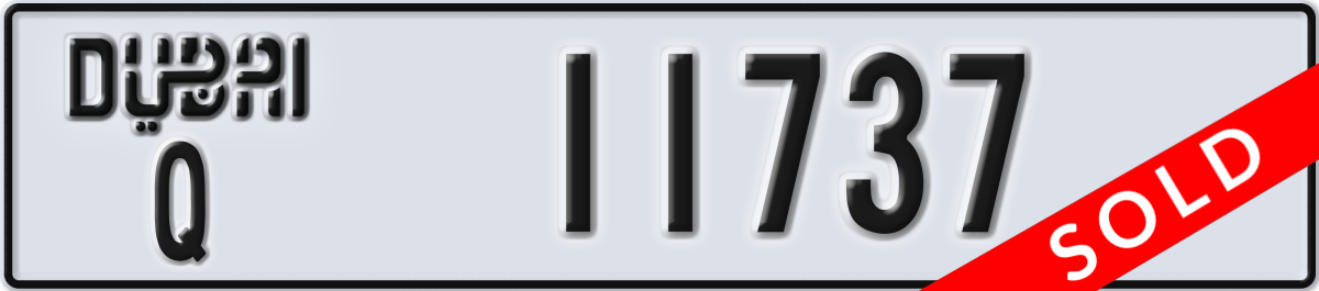 dubai License Plate Number 11737 Code Q