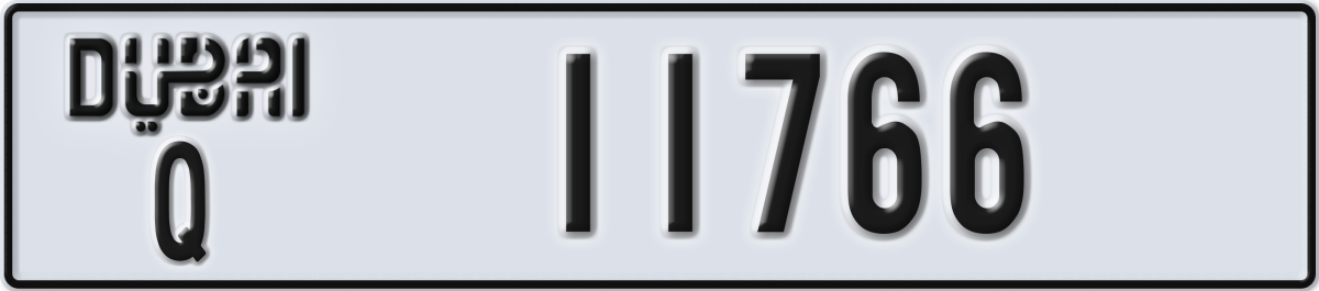 dubai License Plate Number 11766 Code Q