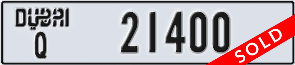 dubai License Plate Number 21400 Code Q