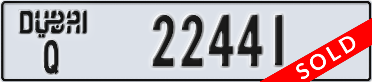dubai License Plate Number 22441 Code Q