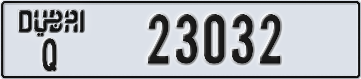 dubai License Plate Number 23032 Code Q
