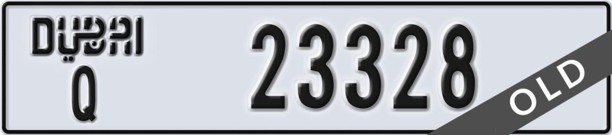 dubai License Plate Number 23328 Code Q