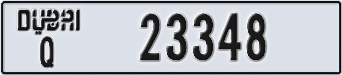 dubai License Plate Number 23348 Code Q