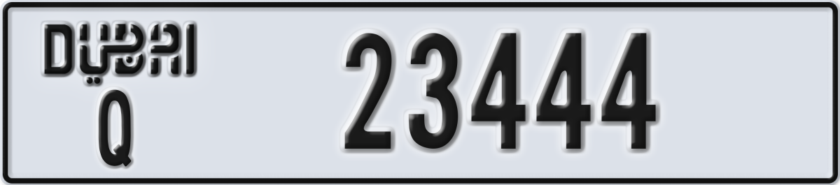 dubai License Plate Number 23444 Code Q