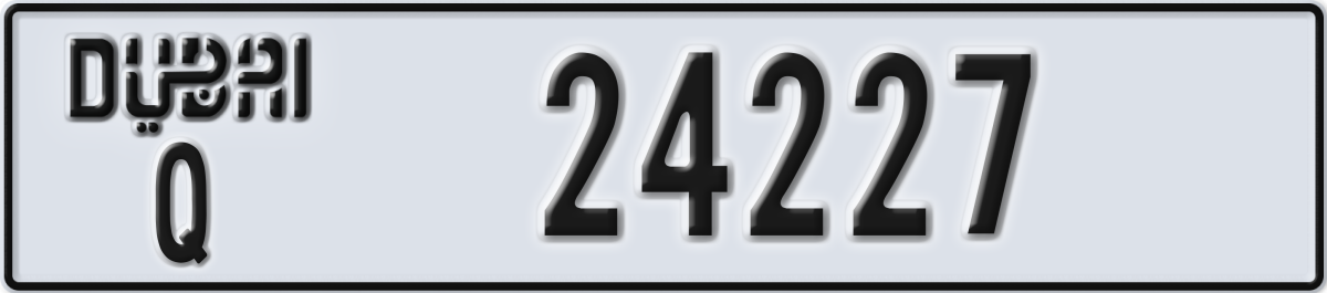 dubai License Plate Number 24227 Code Q