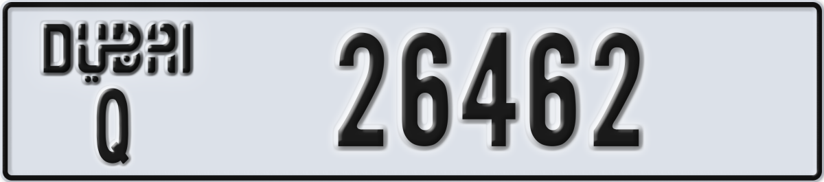 dubai License Plate Number 26462 Code Q