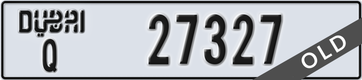 dubai License Plate Number 27327 Code Q