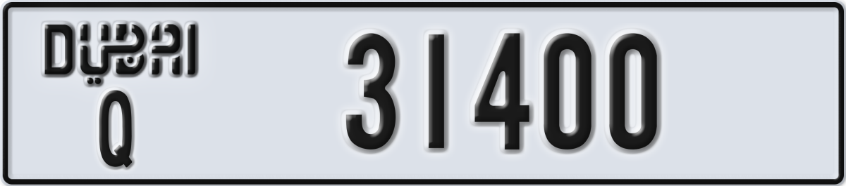dubai License Plate Number 31400 Code Q