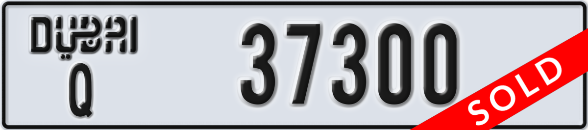 dubai License Plate Number 37300 Code Q