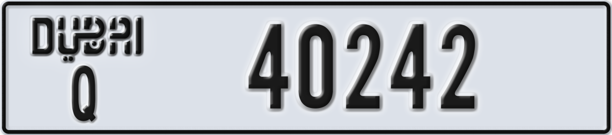 dubai License Plate Number 40242 Code Q