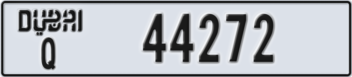 dubai License Plate Number 44272 Code Q