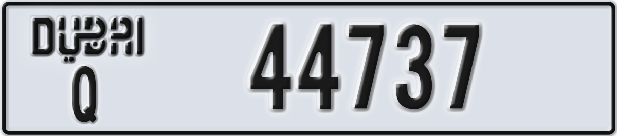 dubai License Plate Number 44737 Code Q