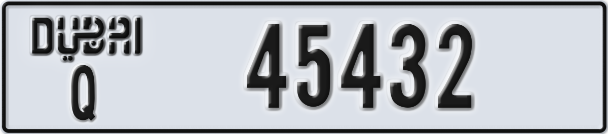 dubai License Plate Number 45511 Code Q
