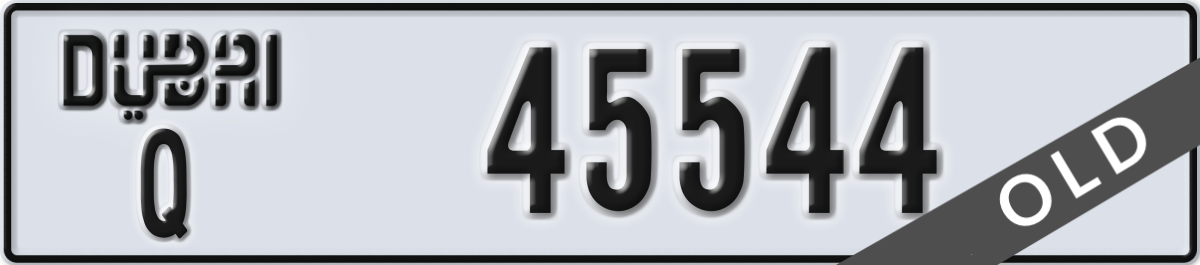dubai License Plate Number 45544 Code Q
