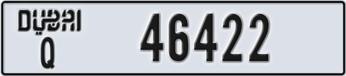 dubai License Plate Number 46422 Code Q