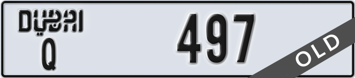 dubai License Plate Number 497 Code Q