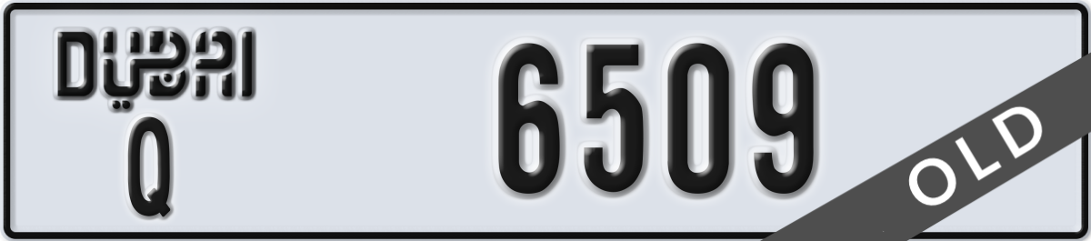 dubai License Plate Number 6509 Code Q