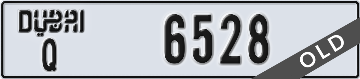 dubai License Plate Number 6528 Code Q