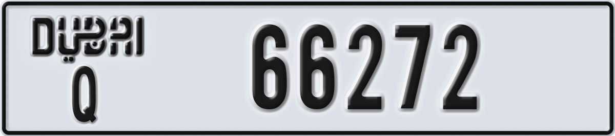 dubai License Plate Number 66272 Code Q