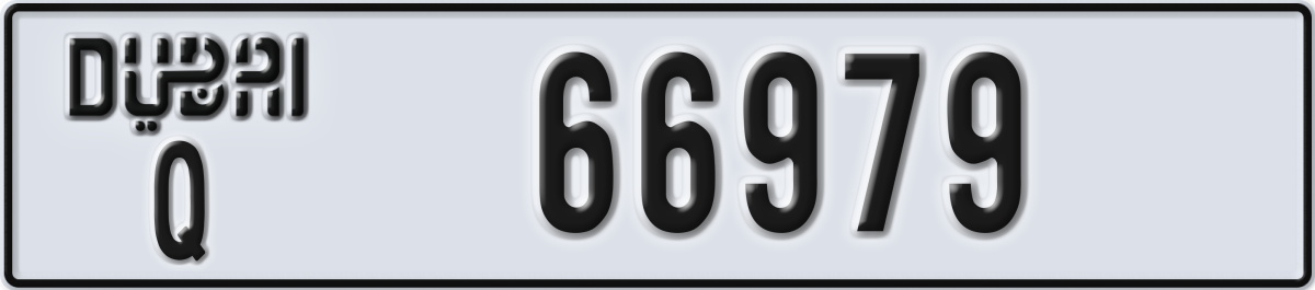 dubai License Plate Number 66979 Code Q