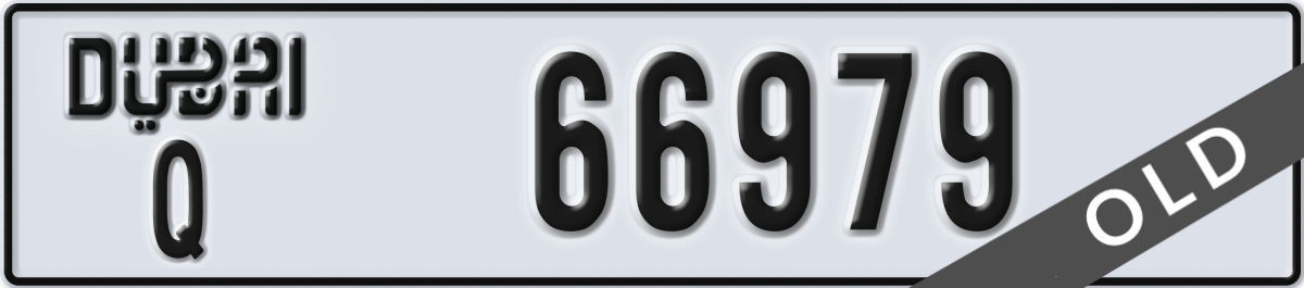 dubai License Plate Number 66979 Code Q