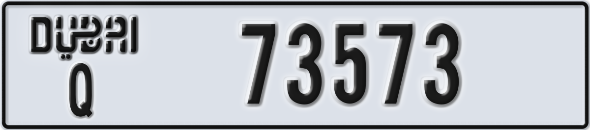 dubai License Plate Number 73573 Code Q