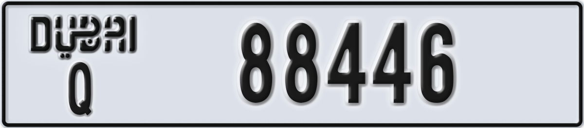dubai License Plate Number 88446 Code Q