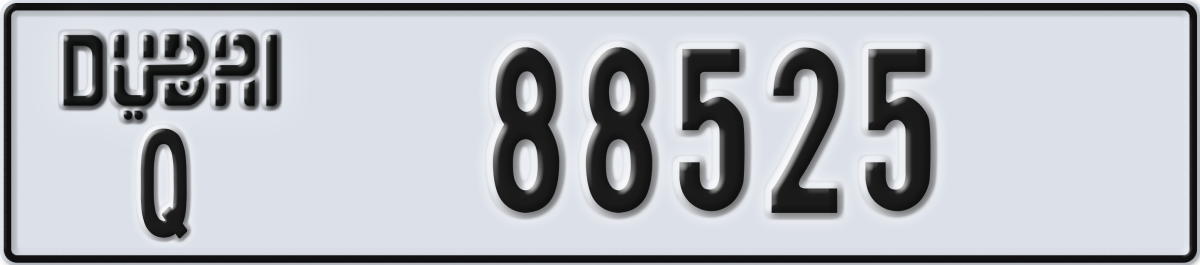 dubai License Plate Number 88525 Code Q