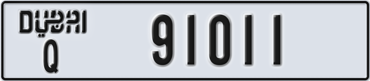 dubai License Plate Number 91011 Code Q