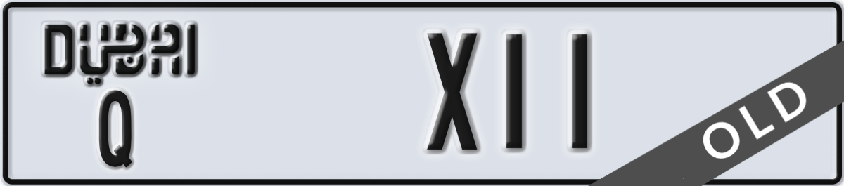 dubai License Plate Number X11 Code Q