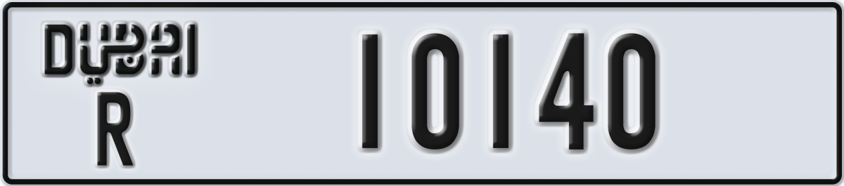dubai License Plate Number 10140 Code R