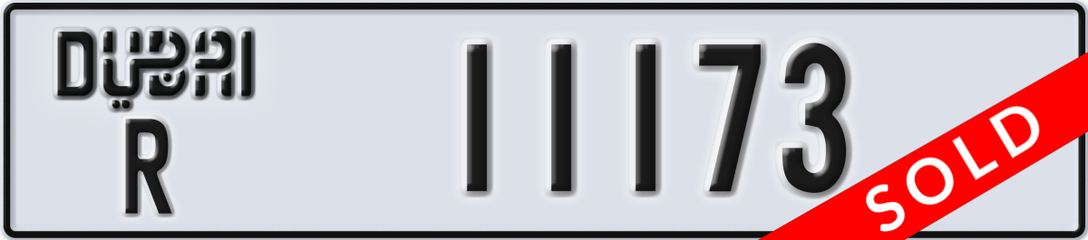 dubai License Plate Number 11173 Code R