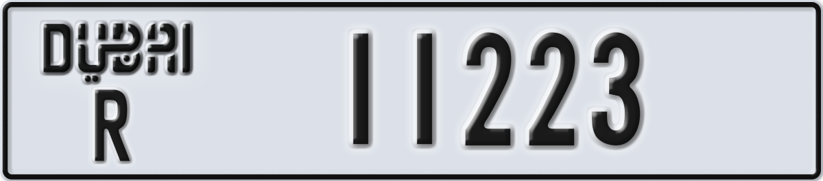 dubai License Plate Number 11223 Code R